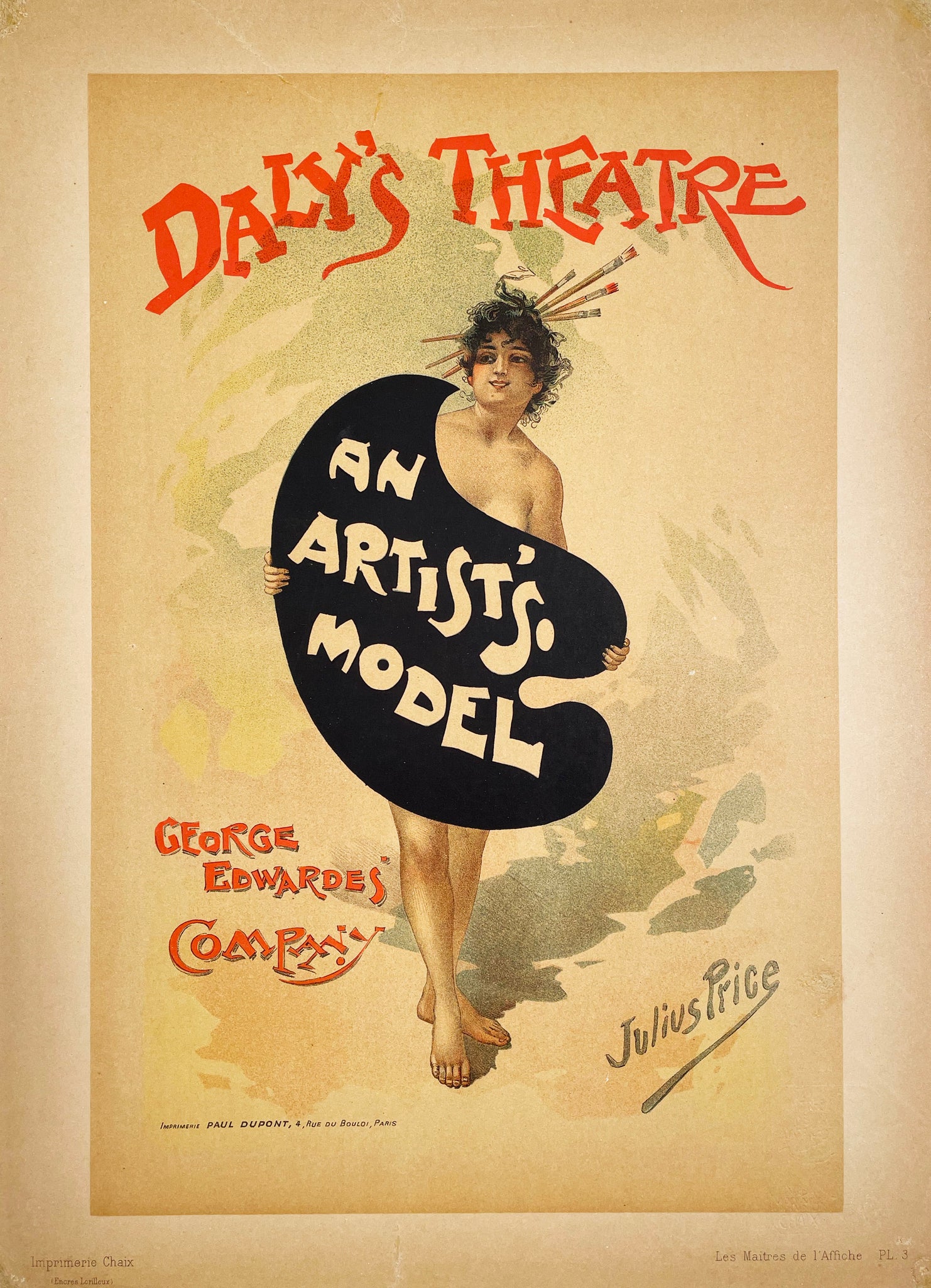 Daly's Theatre "An Artist's Model" - Maitres De L'Affiche Plate #003 - 1896