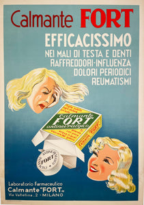 Calmante FORT - Vintage Italian Advertising poster - 1940