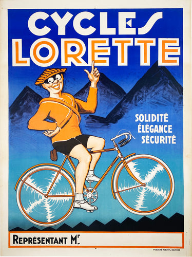 Cycles Lorette - Vintage French bicycle poster - 1920