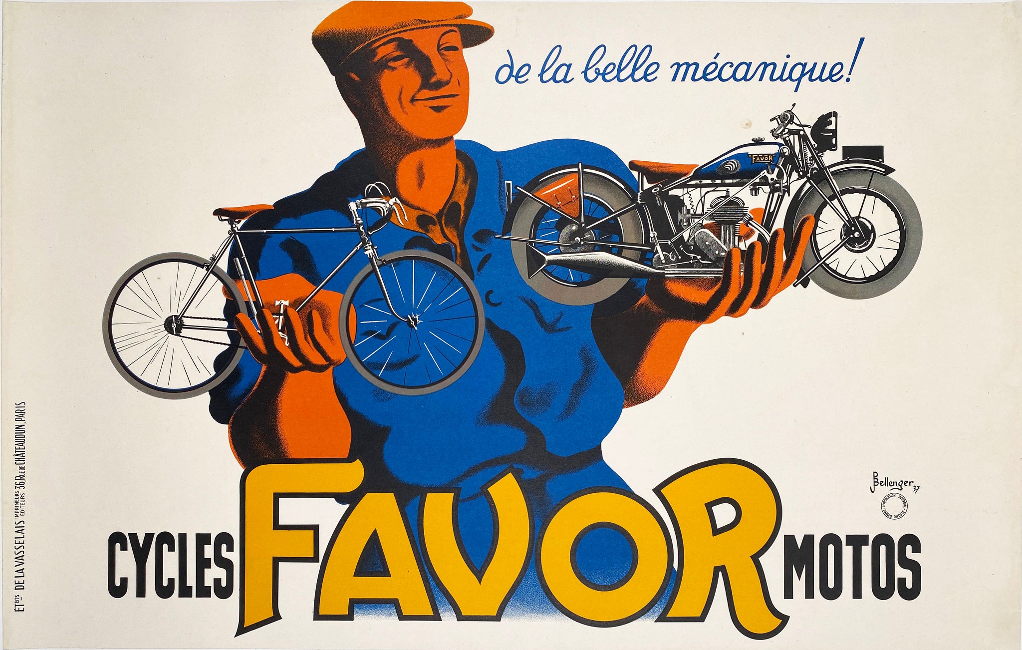FAVOR - Vintage French cycles poster 1937