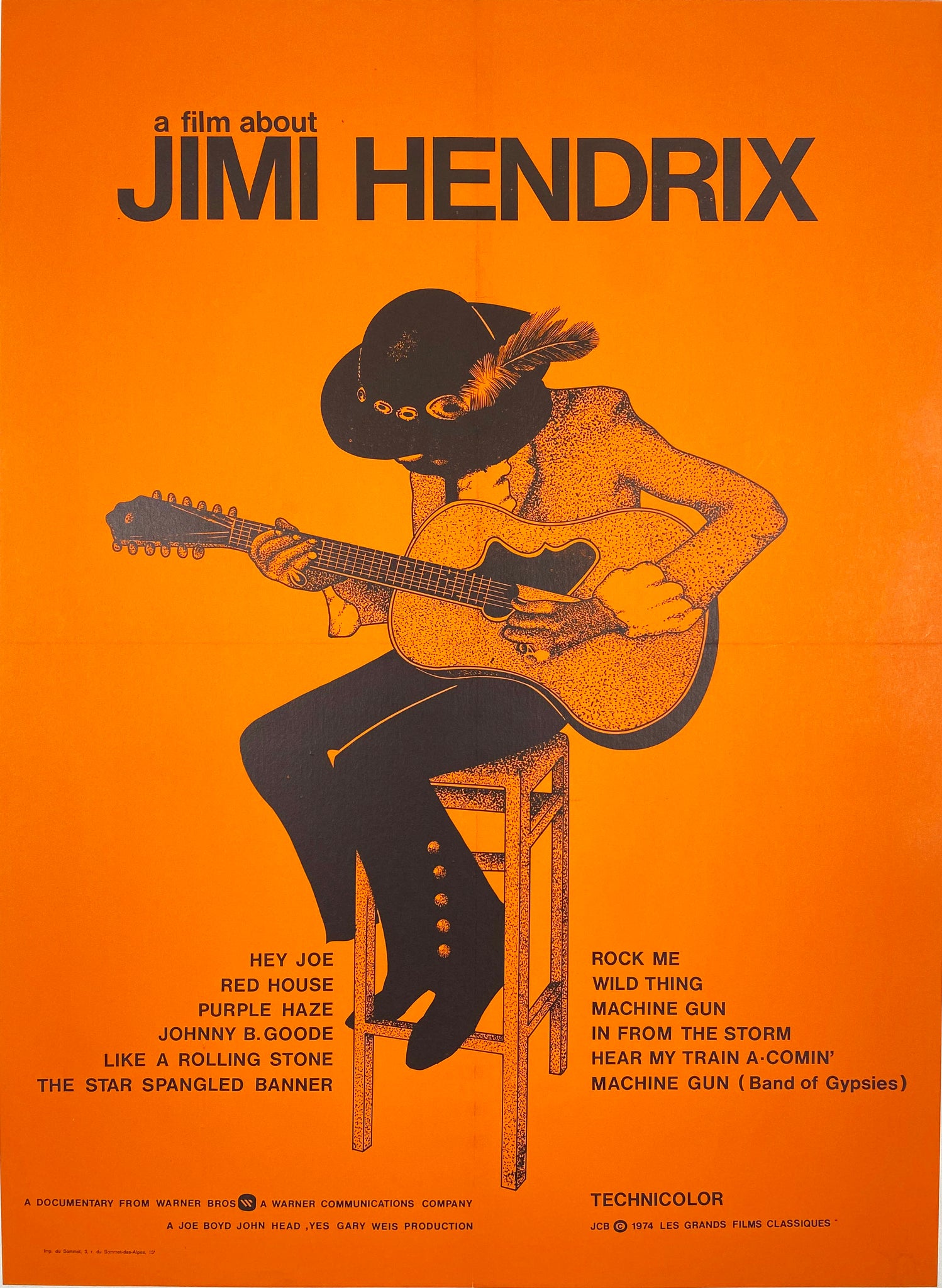 A Film About Jimi Hendrix - Vintage Film Poster 1974