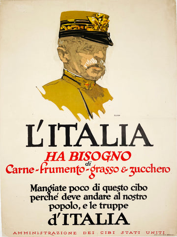 L'Italia - Vintage WWI poster by Illion 1917