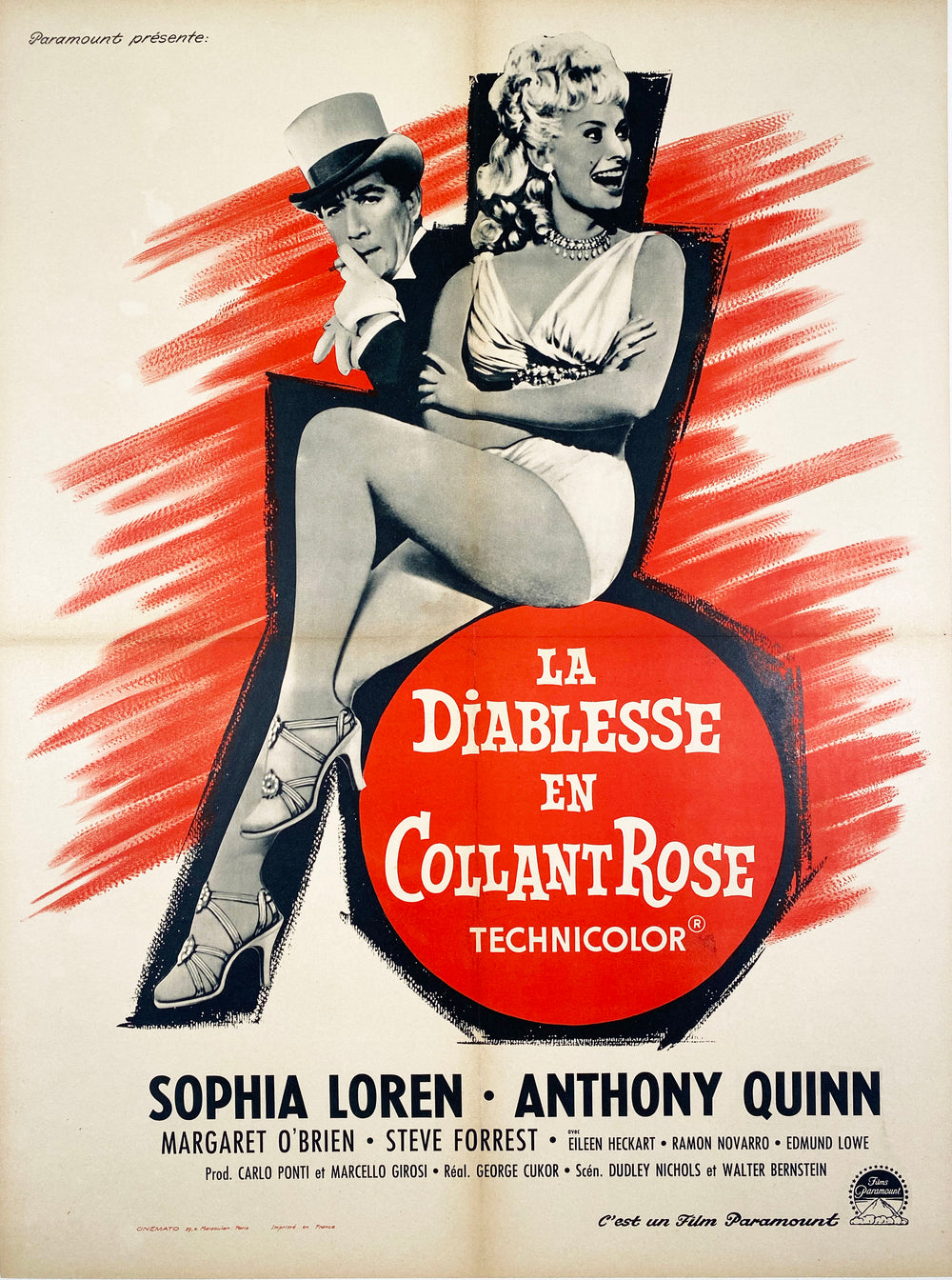 Heller in Pink Tights (La Diablesse en Collant Rose) - Vintage French Film poster - 1960