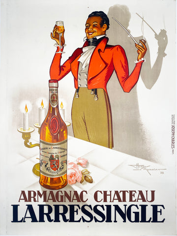 Armagnac Chateau Larressingle - Vintage French Liqueur poster by Le Monnier - 1938