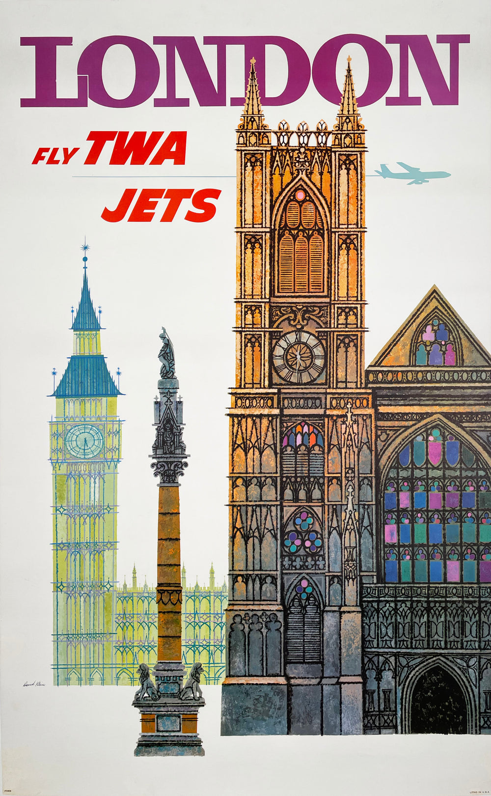 London TWA - Vintage Travel Poster 1962