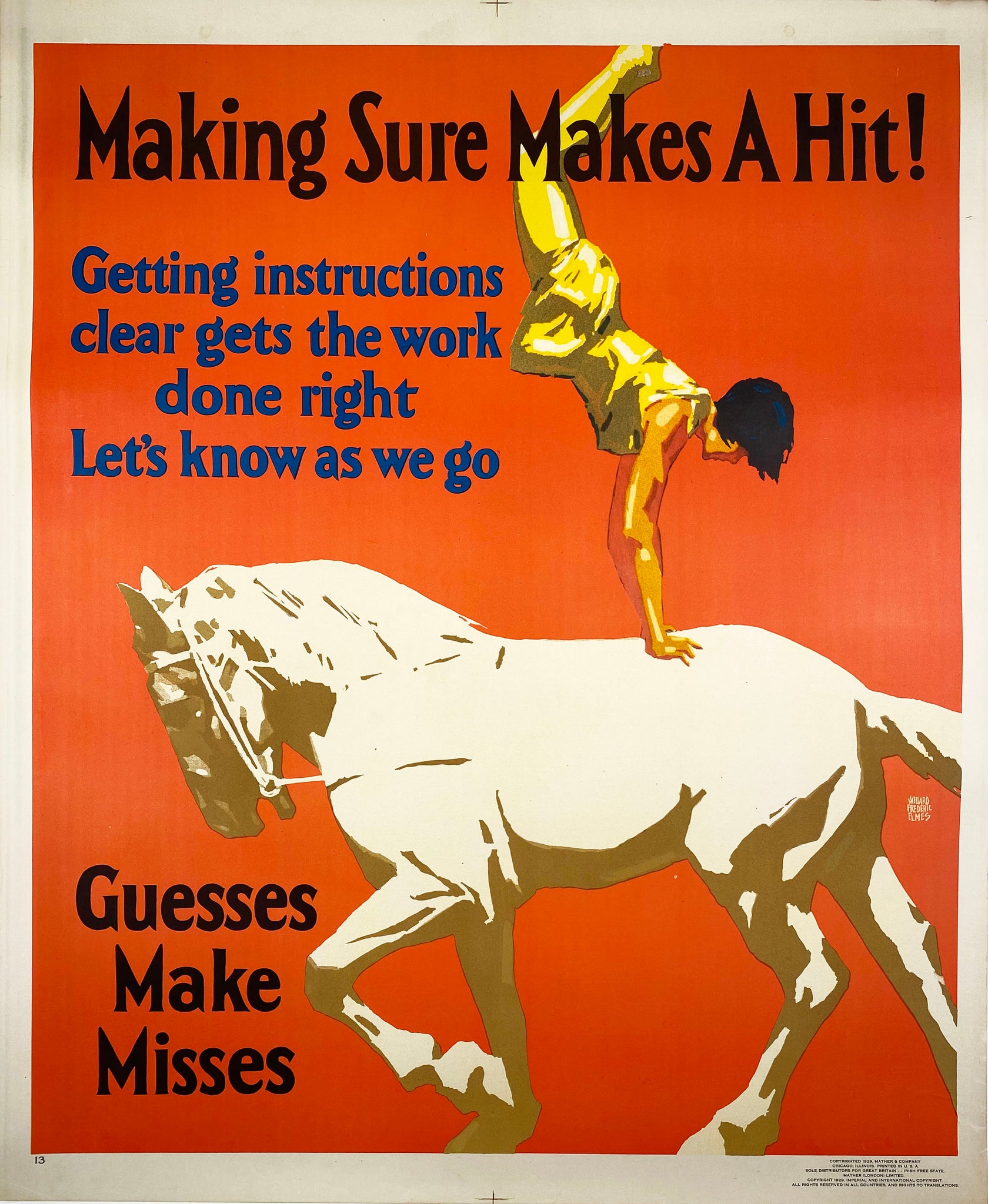 Mather & Co. Vintage Work Incentive poster 1929