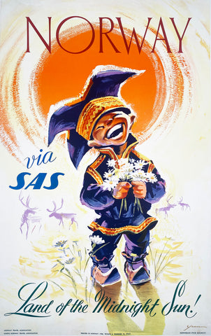 Norway SAS - Vintage Travel Poster 1958
