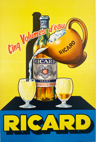 Ricard Anise Aperitif - Vintage French Advertising poster, 1950