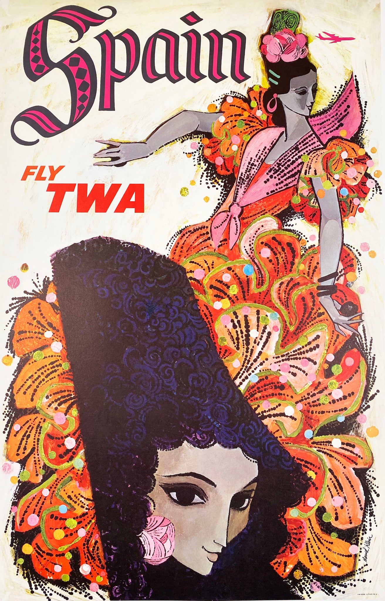 Spain TWA - Vintage Travel Poster 1960